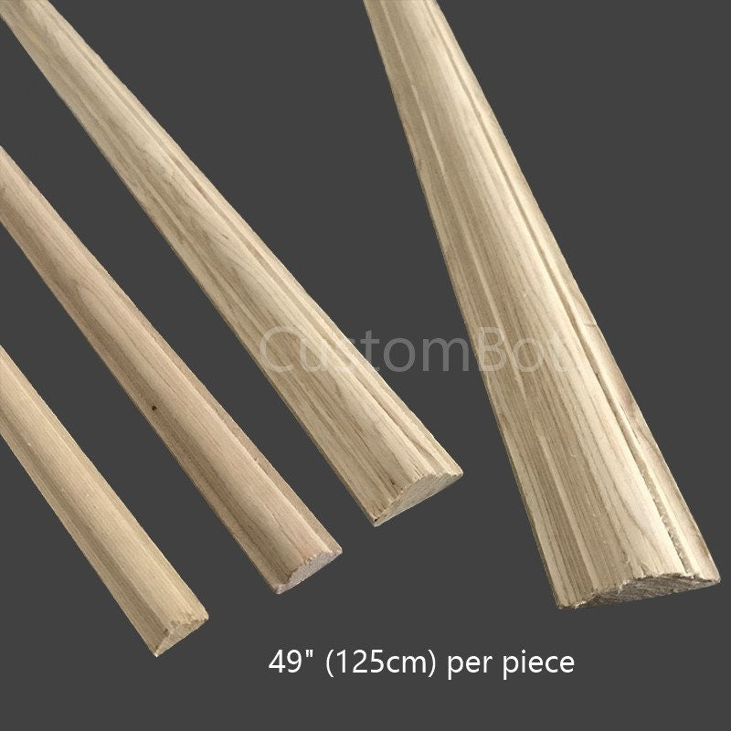5 Meters Unpainted Wood Carved Line Bars(Cut in 41cm x 12pcs or Total Equivalent) , W1.5cm to W4.0cm, Flat bar, MD007