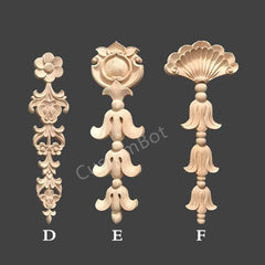 Height 17 to 48cm Unpainted Wood Carved Applique Onlay, 1pc, Home Wall Embellishments, European style Furniture & Wall art decal, MD013