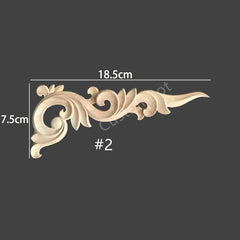 15cm to 80cm Width Unpainted Wood Carved Applique Onlay, 1pc, Home Wall Embellishments, European style Corner decal, MD018