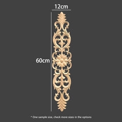 33cm to 80cm Unpainted Wood Carved Applique Onlay, 1pc, Home Wall Embellishments, European Style Furniture & Wall Art Decal, MD025