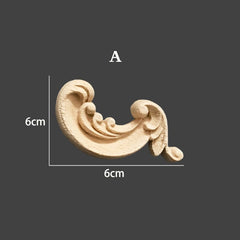 2pcs (Left and Right) Corner Applique Onlay, 6cm to 12cm, Unpainted Wood Carved Furniture Carving Apliques Supplies MD026
