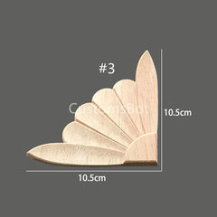 Set of 4pcs Applique Onlay, Unpainted Wood Carved Home Embellishments, Furniture Carving Apliques Supplies MD027