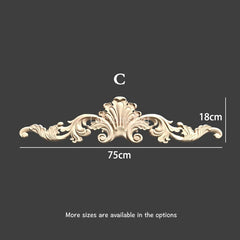 20cm to 100cm Unpainted Wood Carved Applique Onlay, 1pc, Home Wall Embellishments, Furniture Carving Art Decor MD004