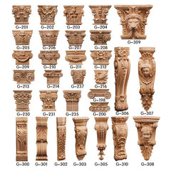 Height 18" to 26" (45-65cm) Unpainted Wood Carved Corbel, 1 Piece, Home Interior Ornamente Roman Column Corbels Fireplace Decal, MD069C
