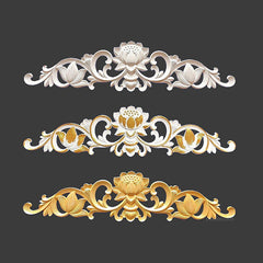 1pc Painted Wood Carved Applique Onlay, 82 Painting Colors Available, Home Wall Sculpture Hanging Decals, MD066