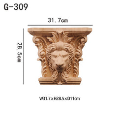 Architectural Wood Column Corinthian Style Capital , Ionic Compósita Unpainted Wood Carved Acanthus Corbel, Animal Lion Capitals, MD069