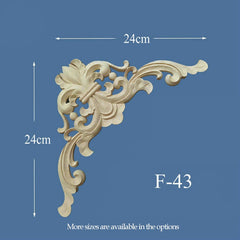 Unpainted Wood Carved Corner Applique Onlay, You Will Get 1pc For The Listing, Home Wall Corners Embellishments, MD082