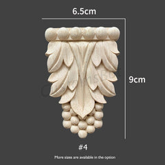 Unpainted Wood Carved Applique Onlay, Back Flat, 1pc, Shabby Chic FURNITURE APPLIQUES, Roman Column Corbel Fireplace Cupboard Decal, MD090