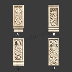 Rectangle Carved Wood Appliques for interior, Back Flat, 1pc, Shabby Chic FURNITURE APPLIQUES, Fireplace Corbel Brackets Decals, MD091