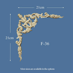 Unpainted Wood Carved Corner Applique Onlay, You Will Get 1pc For The Listing, Home Wall Corners Embellishments, MD082