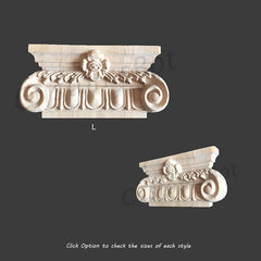 Architectural Wood Column Corinthian Style Capital , Ionic Compósita Unpainted Wood Carved Acanthus Corbel, Animal Lion Capitals, MD069B