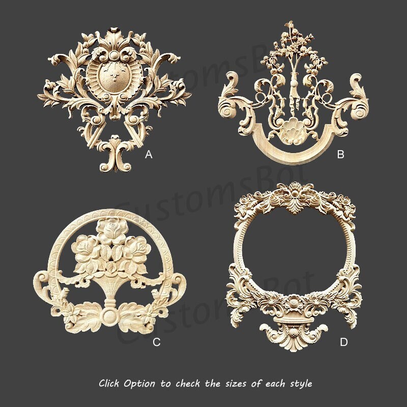 Unpainted Wood Applique Onlay, Wedding Ceremany Stage Setting, Scene Layout, Wall Decal Design, MD098